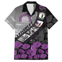 Personalised Remembering ANZAC Lest We Forget Hawaiian Shirt Vintage Film Frame Memorial Purple Poppy