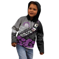 Personalised Remembering ANZAC Lest We Forget Kid Hoodie Vintage Film Frame Memorial Purple Poppy LT9 - Polynesian Pride