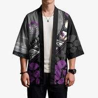 Personalised Remembering ANZAC Lest We Forget Kimono Vintage Film Frame Memorial Purple Poppy LT9 - Polynesian Pride