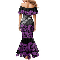 Personalised Remembering ANZAC Lest We Forget Mermaid Dress Vintage Film Frame Memorial Purple Poppy LT9 - Polynesian Pride