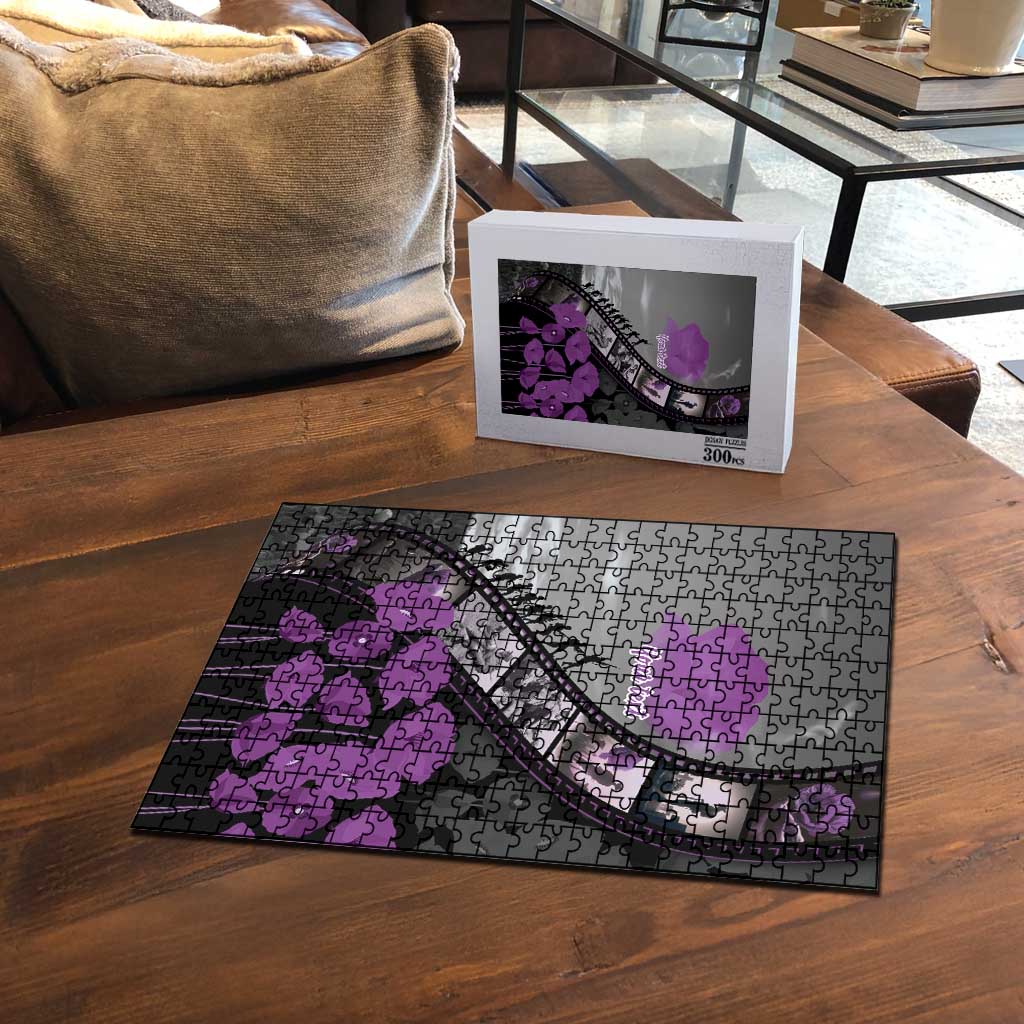 Personalised Remembering ANZAC Lest We Forget Puzzle Vintage Film Frame Memorial Purple Poppy LT9 - Polynesian Pride