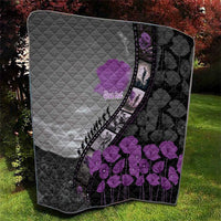 Personalised Remembering ANZAC Lest We Forget Quilt Vintage Film Frame Memorial Purple Poppy LT9 - Polynesian Pride