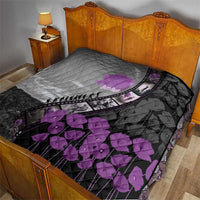 Personalised Remembering ANZAC Lest We Forget Quilt Vintage Film Frame Memorial Purple Poppy LT9 - Polynesian Pride