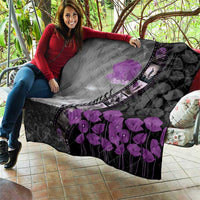 Personalised Remembering ANZAC Lest We Forget Quilt Vintage Film Frame Memorial Purple Poppy LT9 - Polynesian Pride