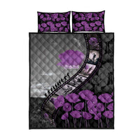 Personalised Remembering ANZAC Lest We Forget Quilt Bed Set Vintage Film Frame Memorial Purple Poppy LT9 - Polynesian Pride