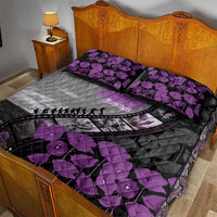 Personalised Remembering ANZAC Lest We Forget Quilt Bed Set Vintage Film Frame Memorial Purple Poppy LT9 - Polynesian Pride