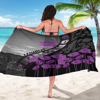 Personalised Remembering ANZAC Lest We Forget Sarong Vintage Film Frame Memorial Purple Poppy LT9 - Polynesian Pride