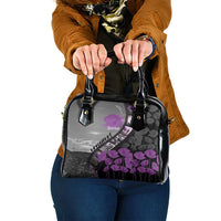 Personalised Remembering ANZAC Lest We Forget Shoulder Handbag Vintage Film Frame Memorial Purple Poppy LT9 One Size Purple - Polynesian Pride