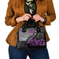 Personalised Remembering ANZAC Lest We Forget Shoulder Handbag Vintage Film Frame Memorial Purple Poppy LT9 - Polynesian Pride