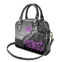 Personalised Remembering ANZAC Lest We Forget Shoulder Handbag Vintage Film Frame Memorial Purple Poppy LT9 - Polynesian Pride