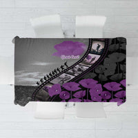 Personalised Remembering ANZAC Lest We Forget Tablecloth Vintage Film Frame Memorial Purple Poppy LT9 Purple - Polynesian Pride