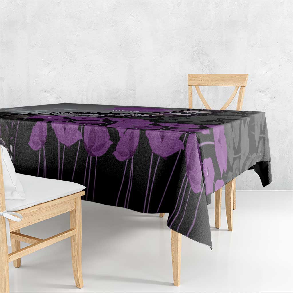 Personalised Remembering ANZAC Lest We Forget Tablecloth Vintage Film Frame Memorial Purple Poppy LT9 - Polynesian Pride