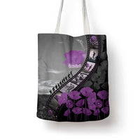 Personalised Remembering ANZAC Lest We Forget Tote Bag Vintage Film Frame Memorial Purple Poppy LT9 - Polynesian Pride