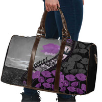Personalised Remembering ANZAC Lest We Forget Travel Bag Vintage Film Frame Memorial Purple Poppy LT9 - Polynesian Pride