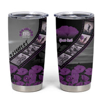 Personalised Remembering ANZAC Lest We Forget Tumbler Cup Vintage Film Frame Memorial Purple Poppy LT9 Purple - Polynesian Pride