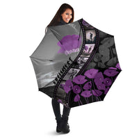 Personalised Remembering ANZAC Lest We Forget Umbrella Vintage Film Frame Memorial Purple Poppy