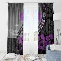 Personalised Remembering ANZAC Lest We Forget Window Curtain Vintage Film Frame Memorial Purple Poppy LT9 - Polynesian Pride