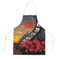 Personalised Remembering ANZAC Lest We Forget Apron Vintage Film Frame Memorial Red Poppy LT9 Red - Polynesian Pride