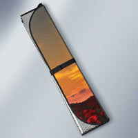 Personalised Remembering ANZAC Lest We Forget Auto Sun Shade Vintage Film Frame Memorial Red Poppy LT9 - Polynesian Pride