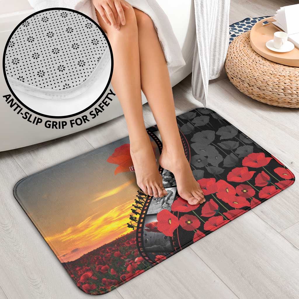 Personalised Remembering ANZAC Lest We Forget Bathroom Set Vintage Film Frame Memorial Red Poppy LT9 - Polynesian Pride
