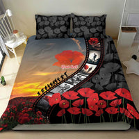 Personalised Remembering ANZAC Lest We Forget Bedding Set Vintage Film Frame Memorial Red Poppy LT9 - Polynesian Pride