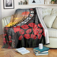 Personalised Remembering ANZAC Lest We Forget Blanket Vintage Film Frame Memorial Red Poppy LT9 Red - Polynesian Pride