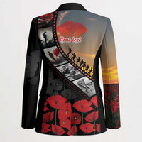 Personalised Remembering ANZAC Lest We Forget Blazer Vintage Film Frame Memorial Red Poppy LT9 - Polynesian Pride