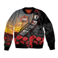 Personalised Remembering ANZAC Lest We Forget Bomber Jacket Vintage Film Frame Memorial Red Poppy LT9 Unisex Red - Polynesian Pride