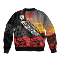 Personalised Remembering ANZAC Lest We Forget Bomber Jacket Vintage Film Frame Memorial Red Poppy LT9 - Polynesian Pride