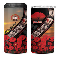 Personalised Remembering ANZAC Lest We Forget 4 in 1 Can Cooler Tumbler Vintage Film Frame Memorial Red Poppy LT9 One Size: 16 oz Red - Polynesian Pride