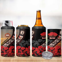 Personalised Remembering ANZAC Lest We Forget 4 in 1 Can Cooler Tumbler Vintage Film Frame Memorial Red Poppy LT9 - Polynesian Pride