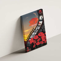 Personalised Remembering ANZAC Lest We Forget Canvas Wall Art Vintage Film Frame Memorial Red Poppy LT9 - Polynesian Pride