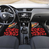 Personalised Remembering ANZAC Lest We Forget Car Mats Vintage Film Frame Memorial Red Poppy LT9 Set 2pcs - Front Red - Polynesian Pride