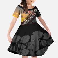 Personalised Remembering ANZAC Lest We Forget Family Matching Off Shoulder Maxi Dress and Hawaiian Shirt Vintage Film Frame Memorial Red Poppy