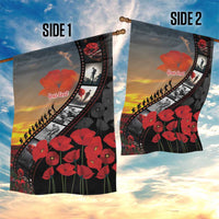 Personalised Remembering ANZAC Lest We Forget Garden Flag Vintage Film Frame Memorial Red Poppy LT9 - Polynesian Pride