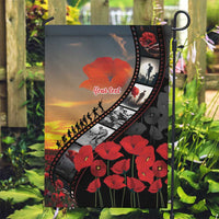 Personalised Remembering ANZAC Lest We Forget Garden Flag Vintage Film Frame Memorial Red Poppy LT9 Garden Flag Red - Polynesian Pride