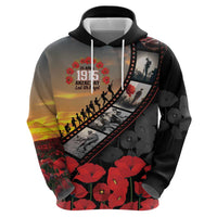 Personalised Remembering ANZAC Lest We Forget Hoodie Vintage Film Frame Memorial Red Poppy LT9 - Polynesian Pride