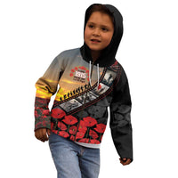 Personalised Remembering ANZAC Lest We Forget Kid Hoodie Vintage Film Frame Memorial Red Poppy LT9 - Polynesian Pride