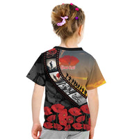 Personalised Remembering ANZAC Lest We Forget Kid T Shirt Vintage Film Frame Memorial Red Poppy LT9 - Polynesian Pride