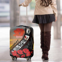 Personalised Remembering ANZAC Lest We Forget Luggage Cover Vintage Film Frame Memorial Red Poppy LT9 - Polynesian Pride