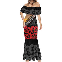 Personalised Remembering ANZAC Lest We Forget Mermaid Dress Vintage Film Frame Memorial Red Poppy LT9 - Polynesian Pride