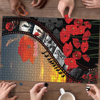 Personalised Remembering ANZAC Lest We Forget Puzzle Vintage Film Frame Memorial Red Poppy LT9 - Polynesian Pride