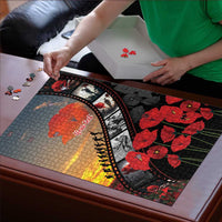 Personalised Remembering ANZAC Lest We Forget Puzzle Vintage Film Frame Memorial Red Poppy LT9 - Polynesian Pride