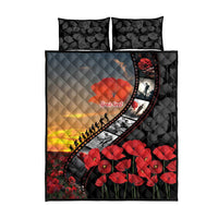 Personalised Remembering ANZAC Lest We Forget Quilt Bed Set Vintage Film Frame Memorial Red Poppy LT9 - Polynesian Pride
