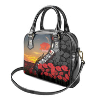Personalised Remembering ANZAC Lest We Forget Shoulder Handbag Vintage Film Frame Memorial Red Poppy LT9 - Polynesian Pride