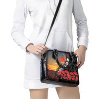 Personalised Remembering ANZAC Lest We Forget Shoulder Handbag Vintage Film Frame Memorial Red Poppy LT9 - Polynesian Pride