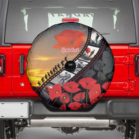 Personalised Remembering ANZAC Lest We Forget Spare Tire Cover Vintage Film Frame Memorial Red Poppy LT9 - Polynesian Pride