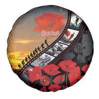 Personalised Remembering ANZAC Lest We Forget Spare Tire Cover Vintage Film Frame Memorial Red Poppy LT9 - Polynesian Pride