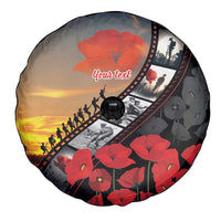 Personalised Remembering ANZAC Lest We Forget Spare Tire Cover Vintage Film Frame Memorial Red Poppy LT9 - Polynesian Pride