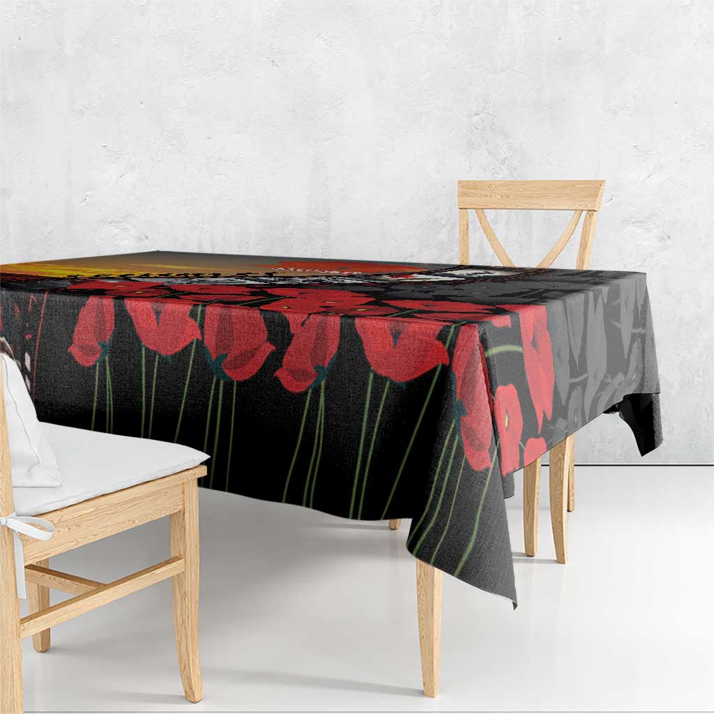 Personalised Remembering ANZAC Lest We Forget Tablecloth Vintage Film Frame Memorial Red Poppy LT9 - Polynesian Pride